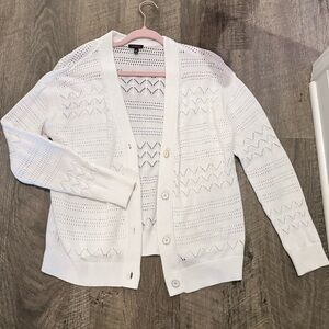 Talbots White Women's Open Knit Cardigan